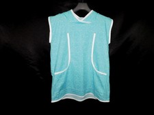 Alaska Native Eskimo Kuspuk Shirt L Blue White Floral Shirt Short Sleeve Hood Lg