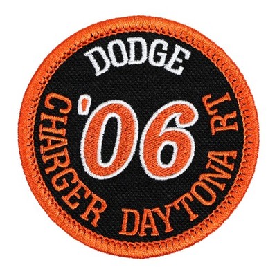 2006 Dodge Charger Daytona RT Embroidered Patch Black/Orange Iron-On Sew-On Hat