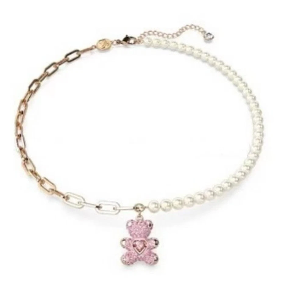 Collar de oso de peluche con corazón latido de cristal de Swarovski para mujer Foto 4 de 4