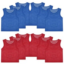 PEASUG 12 Pcs Pinnies, Soccer Pennies pour Jeunes & Adultes, Petit, Bleu et Rouge