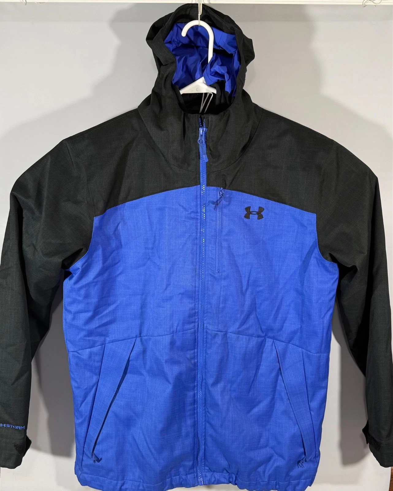 Under Armour Storm Cold Gear Blue & Black UA Porter 3 in 1 Hooded Jacket Men's L