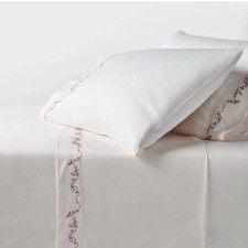 Queen Size 400 Thread Threshold Performance Sheet Set Ivory Love Detail Target