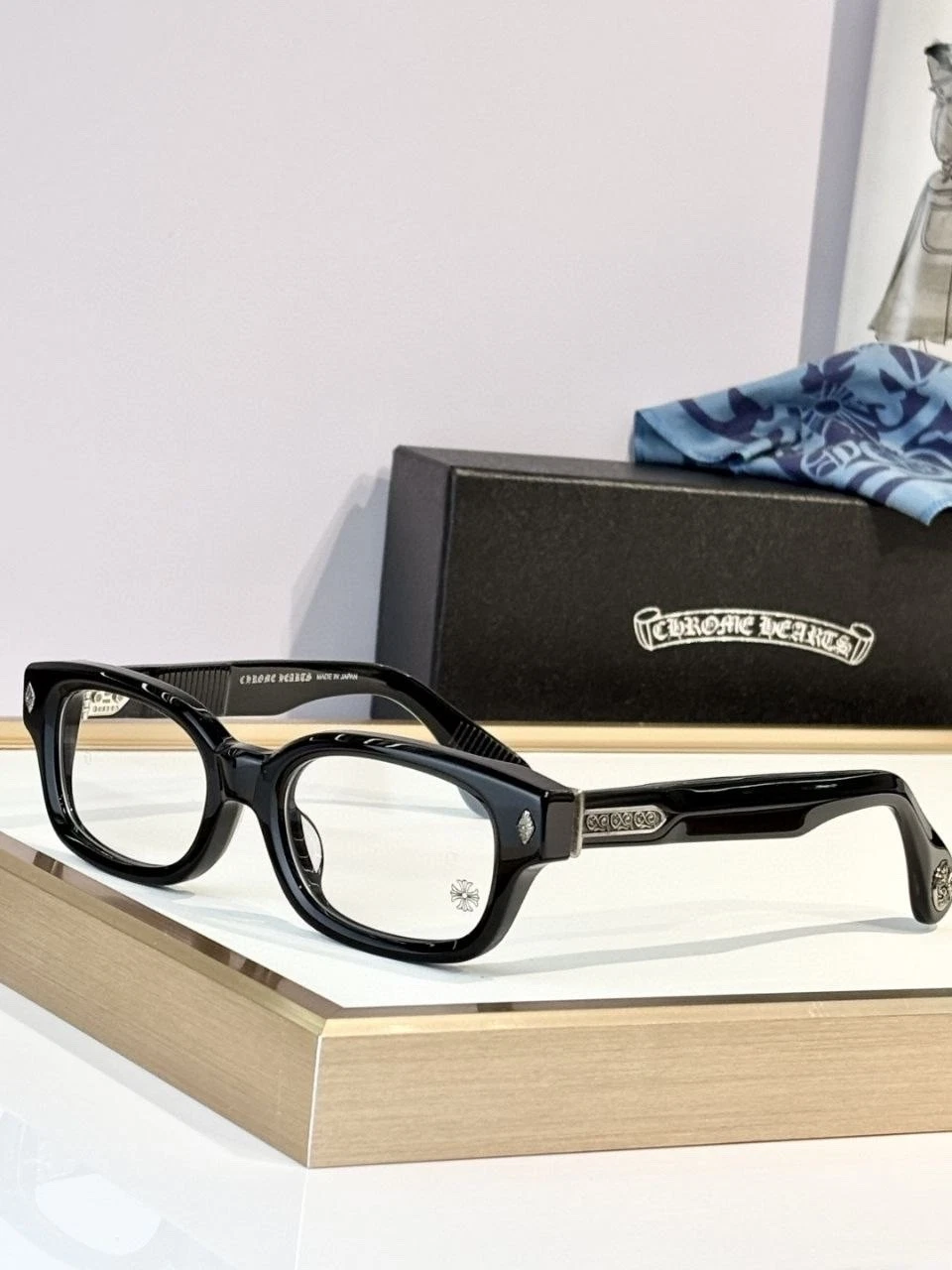 Chrome Hearts Eyeglasses Black Acetate Frame Luxury Designer Glasses Unisex
