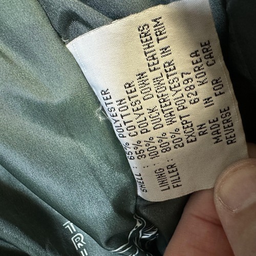 Vintage Triple FAT Goose Jacket Mens XL Green Orange Down Parka Winter Korea 90s - Picture 5 of 11