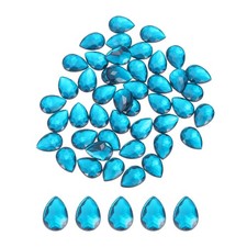 200PCS Flat Back Acrylic Teardrop Gems 10x14mm Artificial Rhinestones, Blue