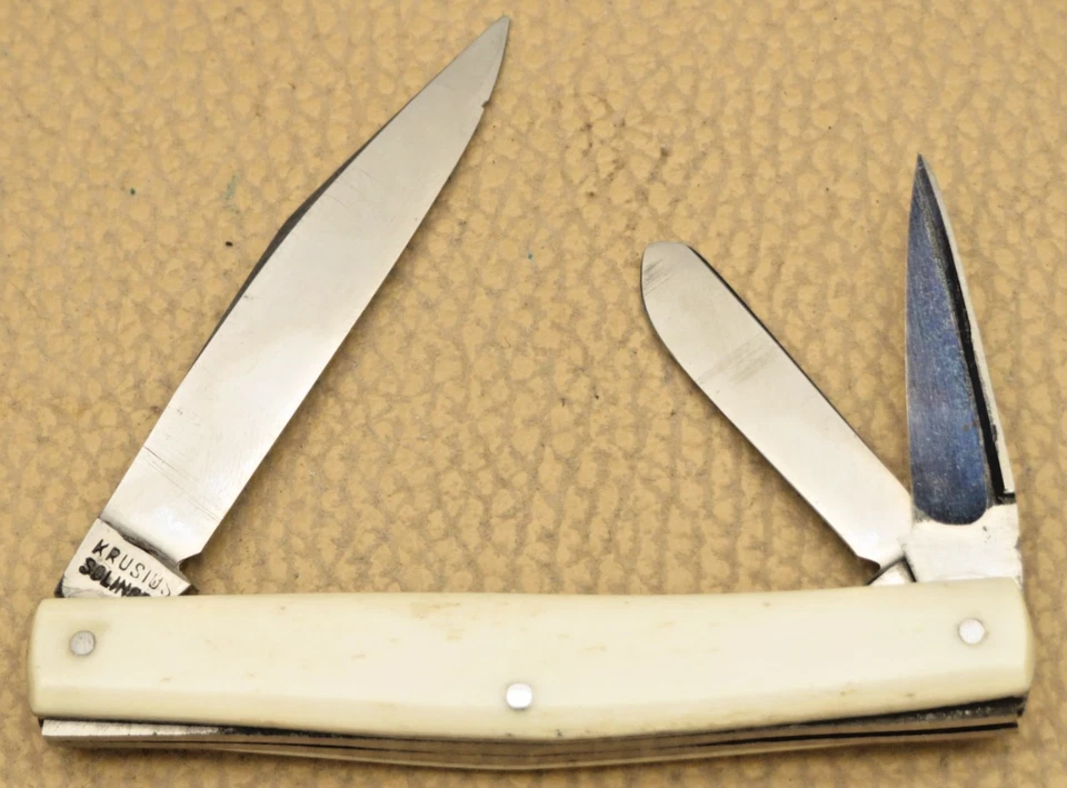 Faca PINGUIN KRUSIUS SOLINGEN Alemanha Whittler - Osso liso - Não usada quase em perfeito estado - Imagem 3 de 4