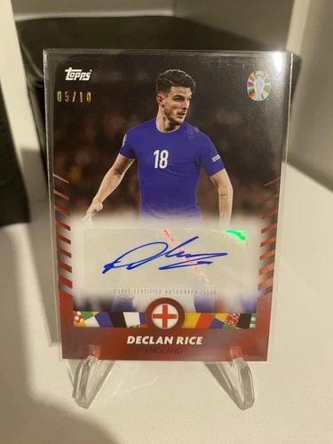 2024 Topps Jose Mourinho Platinum Euro - Declan Rice - England Red Auto /10