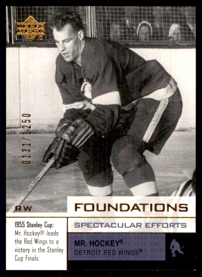 2002-03 Upper Deck Foundations Gordie Howe 0131/1250 Detroit Red Wings #102