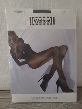 NIB Wolford Velvet De Luxe 50 Tights Opaque Gray Anthracite Size Medium