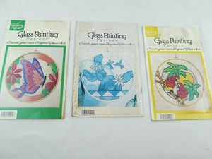 Gallery Glass Painting Patterns Glass Art Lot of 3(lot#3)