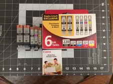 New Genuine Canon PGI-220BK CLI-221 Black  Color 5PK Ink Cartridges