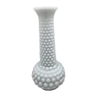 Vintage E.O. Brody Co. White Milk Glass Hobnail Bud Vase 7.5”