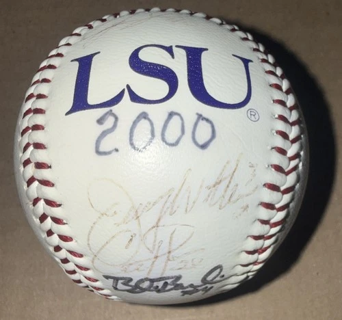 Autographed Baseball Of LSU 2000 Baseball Team With Fading Signatures