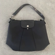 Longchamp Le Pliage Shoulder Bag In Black / Some Distress