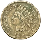 1860 Indian Head Cent – Pointed Bust Variety – Copper Penny