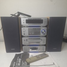Aiwa XR-M98 Rare blue Mini Hi-Fi System & speakers/remote control user manual.