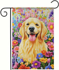 Spring Summer Garden Flag 12X18 Inch Double-Sided  Retriever Garden Flag Dog Fla