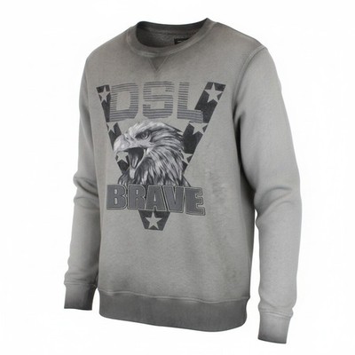 DIESEL S-Joe-AD Herren Sweatshirt M Grau Melange Rundhalsausschnitt Pull On Logo