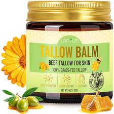Beef Tallow for Skin -4Oz Organic Tallow and Honey Balm for Face Moisturizer,100