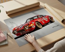 Ferrari 365 Gt Daytona Motorsport A3 Art Print Poster