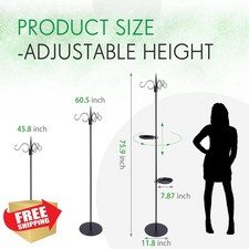 Otoolling Shepherd's Hook Stand 75.9" Plant Feeder Pole (2 Sets)