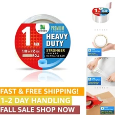 Quality 1.88" Clear Packing Tape - 55 Yard Roll, Super Strong Adhesive
