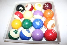 Vintage Aramith Belgium made COMPLETE pool ball set 2-1/4" w/ speckles NICE