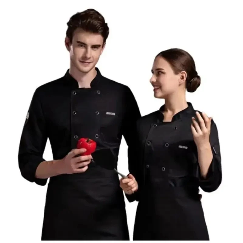 Womens Mens Chef Coat Jacket Short Sleeve Restaurant Hotel Cook Uniform Shirt - Image 3 of 4