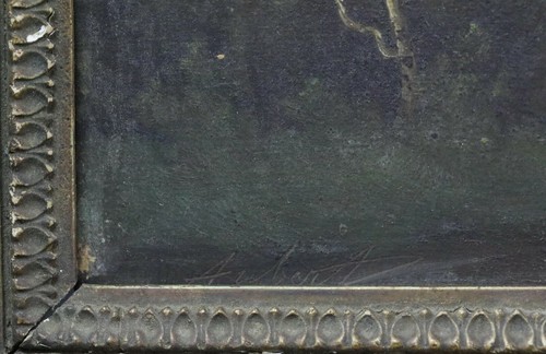 Ancienne huile sur panneau signée : école de Barbizon France Trouillebert Corot - Photo 6/6
