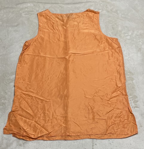 Diane Von Furstenberg Tank Top Womens Medium Orange Silk Color Authority - Picture 2 of 5