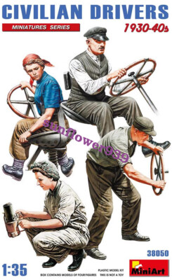 MINIART 38050 1/35 SCALE Civilian Drivers 1930-40S (Set of 4) Model Kit