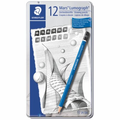 STAEDTLER Bleistift Set Mars Lumograph 100G12S 12 Stück 8B-2H