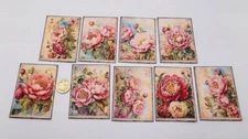 9-Vintage Style-Flowers-Botanicals-Peonies-Floral-Linen Cardstock-Stickers