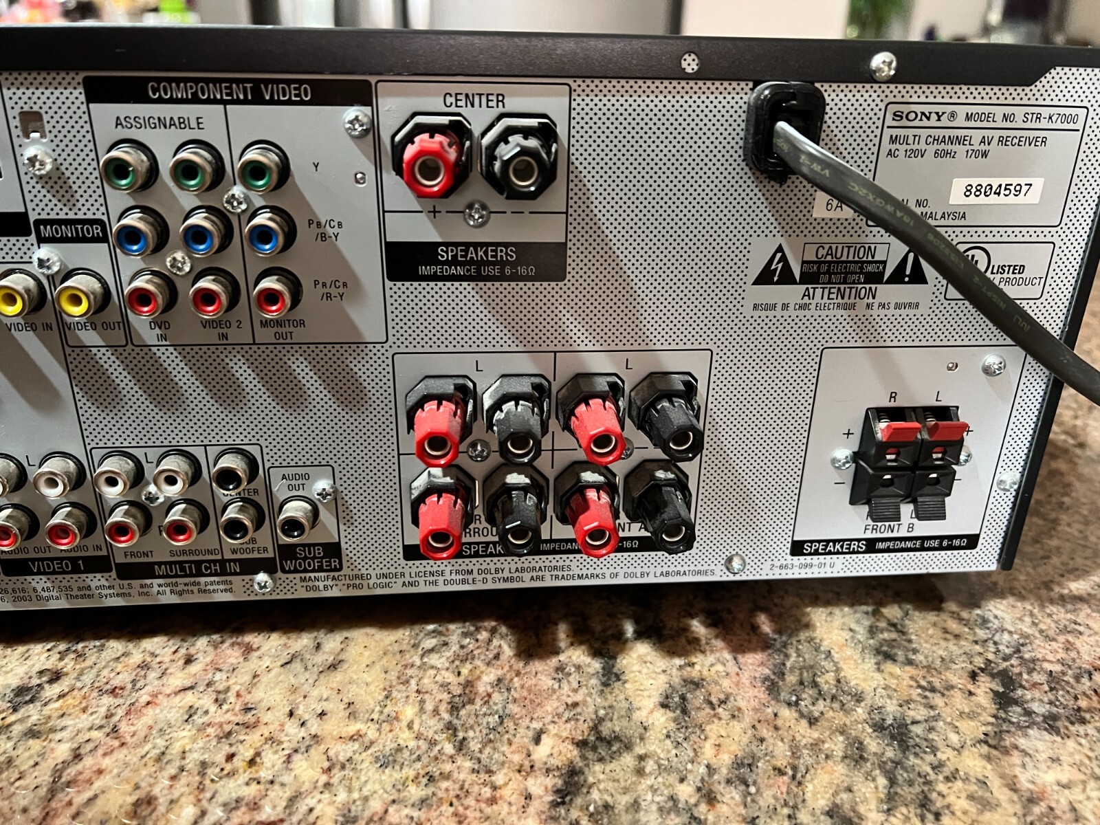 Sony STRK7000 HDMI Digital DTS Dolby AVamp Receiver Black surround