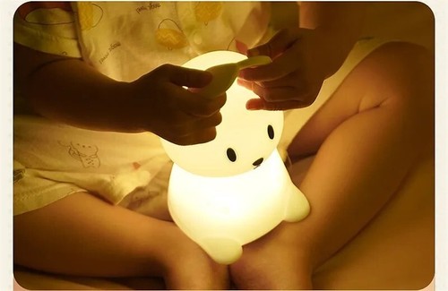 Cute Bunny Rabbit RGB Night Lamp - USB C Rechargable Kids Bedside Lamp - Picture 5 of 7