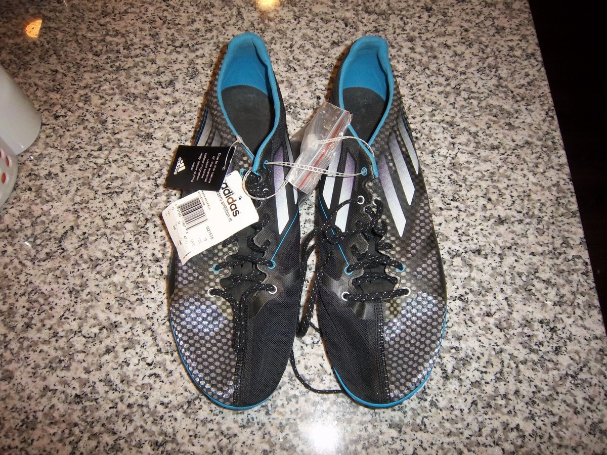 MENS SIZE 12.5 ADIDAS ADIZERO BLACK/BLUE/GRAY AMBITION TRACK