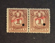 BroadviewStamps Peru Specimen pair.  MOGNH.  F-VF.  Gum skip on left stamps.