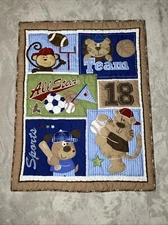 Just Born All Star Baby Blanket Team Sports Baseball Football Soccer Comforter