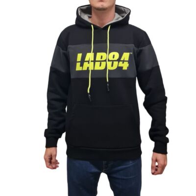 Lab84 Men's Sweatshirt Closed Hooded Brushed F22 FLPM8300 Black