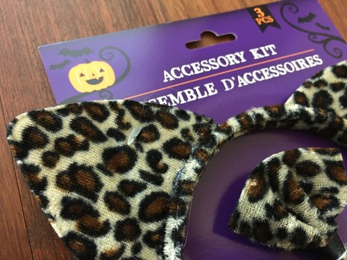 Leopard cheetah Halloween costume dress up brother sister set headband tail 4-pc - Picture 4 of 8