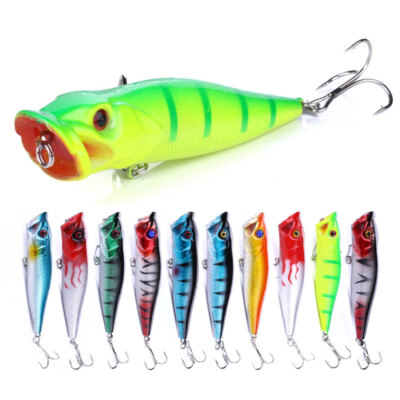 10PCS/Lot 9cm/12g Fishing Hard Bait Topwater Popper Lure Bass Crankbait Wobbler