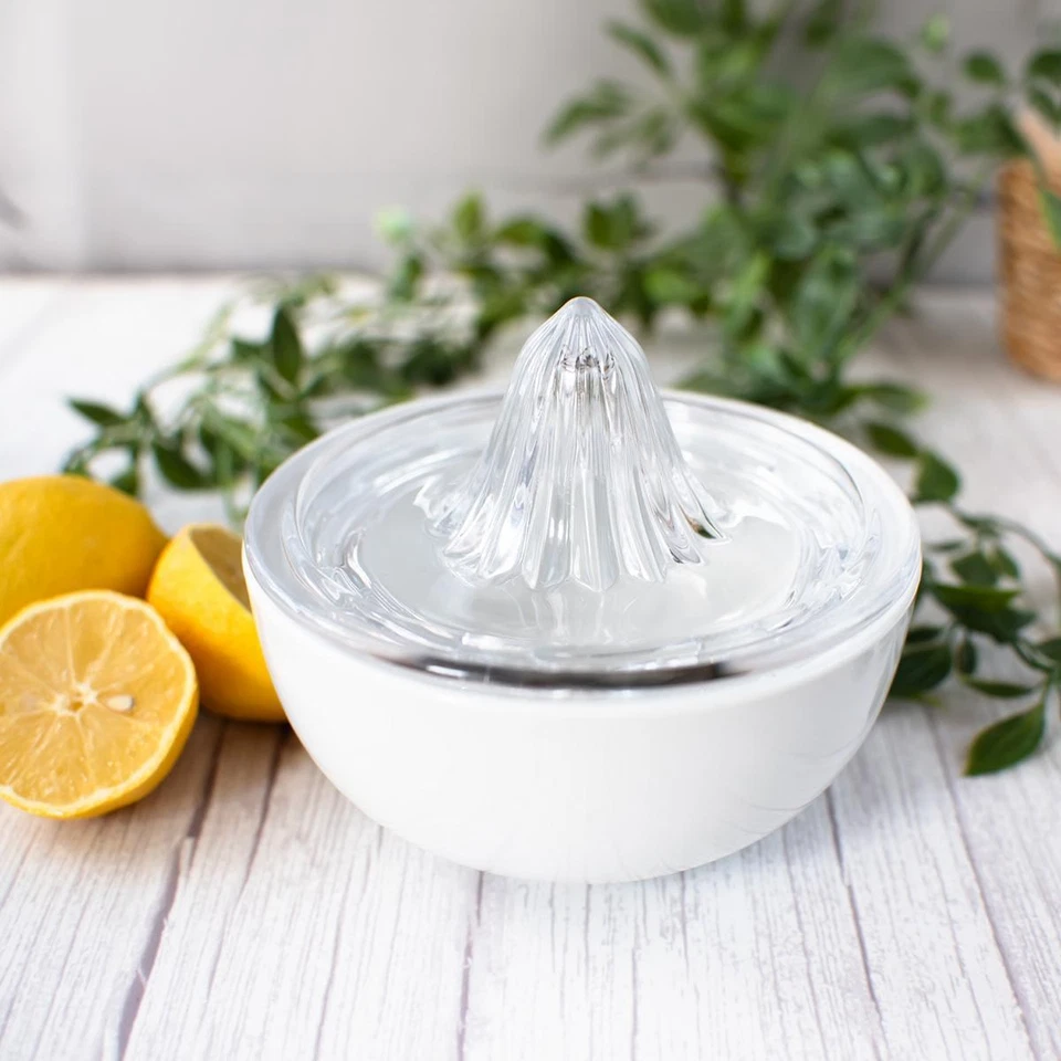 Zitruspresse mit Porzellanschale Zitronenpresse Handentsafter Saftpresse Schale - Bild 2 von 4