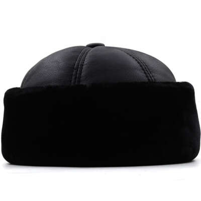 Black Faux Fur Winter Beanie Hat Wrapables Faux Fur Fluffy Bear Ears Winter Beanie Hat, Black  main image 4