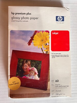 HP Premium Plus High Gloss Photo Paper 60 4x6 Brand New