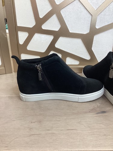 Blondo Womens Sneakers High Top Wedge Black Suede leather Waterproof boot 6 M - Picture 6 of 11