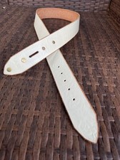 Vintage 100  Cowhide High Quality Leather Embossed Belt. Cream. Size 40