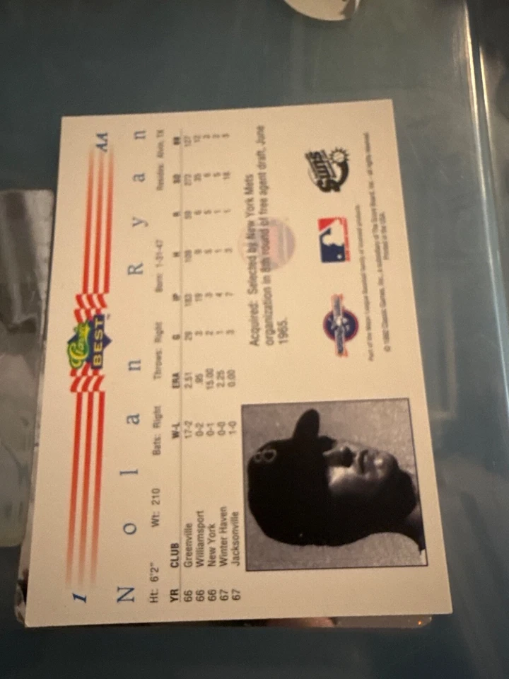 1992 Classic Best Minor League - #1 Nolan Ryan - Image 2 of 2