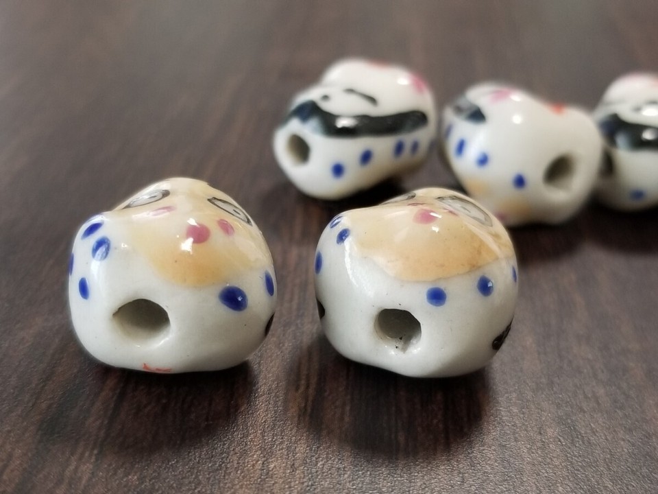 Handmade material Pottery Lampwork beads Otafuku Okame Hyotoko eBay