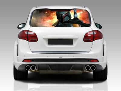 Autocollant Vitre Boba Fett – Star Wars – Transparent – 115 Cm – Vinyle