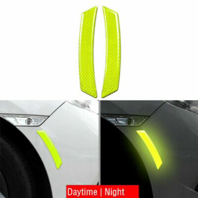 2pcs Car Wheel Eyebrow Fender Reflective Stickers Auto Decals Carbon Fiber Strip